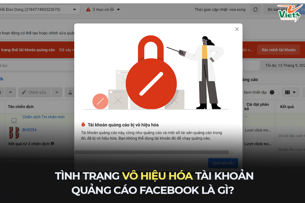 kháng tài khoản quảng cáo Facebook bị vô hiệu hóa